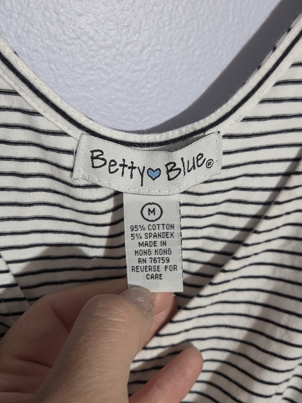 🔴4 For $25🔴 Betty Blue Black & White Striped Tank Top - Picture 4 of 5